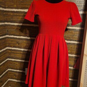 Red dress with pockets